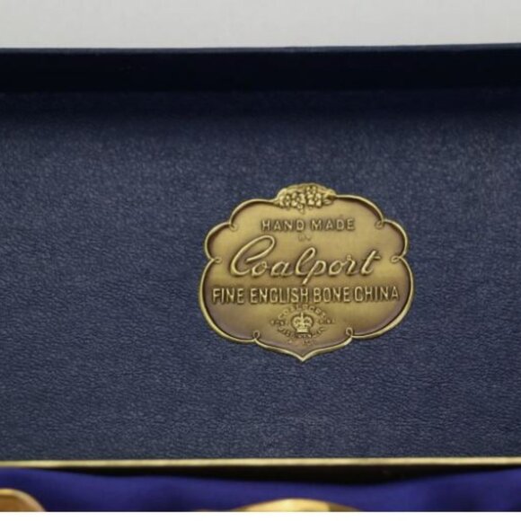 Coalport Elite Gold Bone China Set Made in England Cigarette Holder Two Ashtrays - Picture 12 of 14